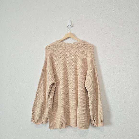 Pink Lily Waffle Knit Henley Sweater XL - Picture 4 of 6